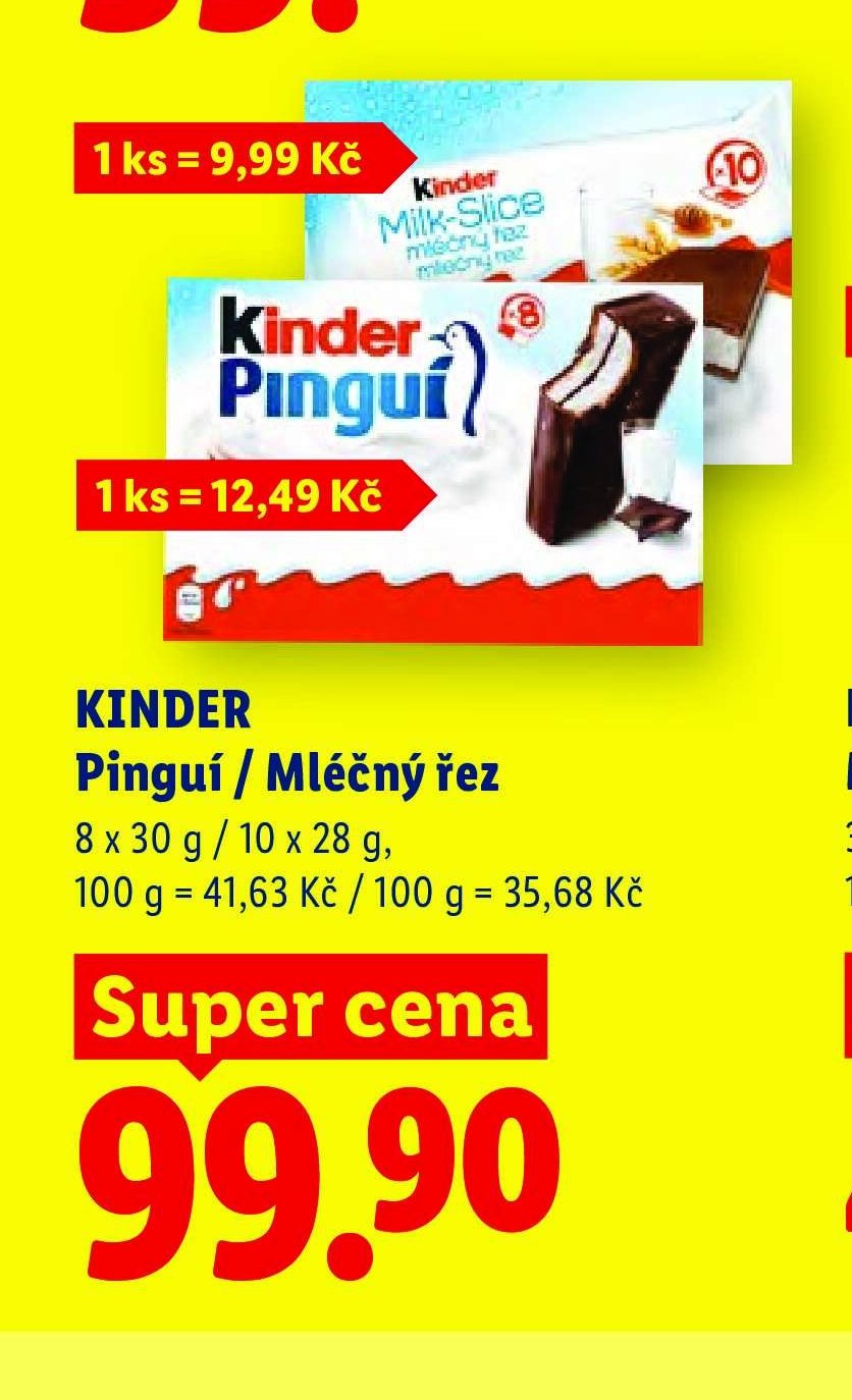 KINDER Pinguí / Mléčný řez