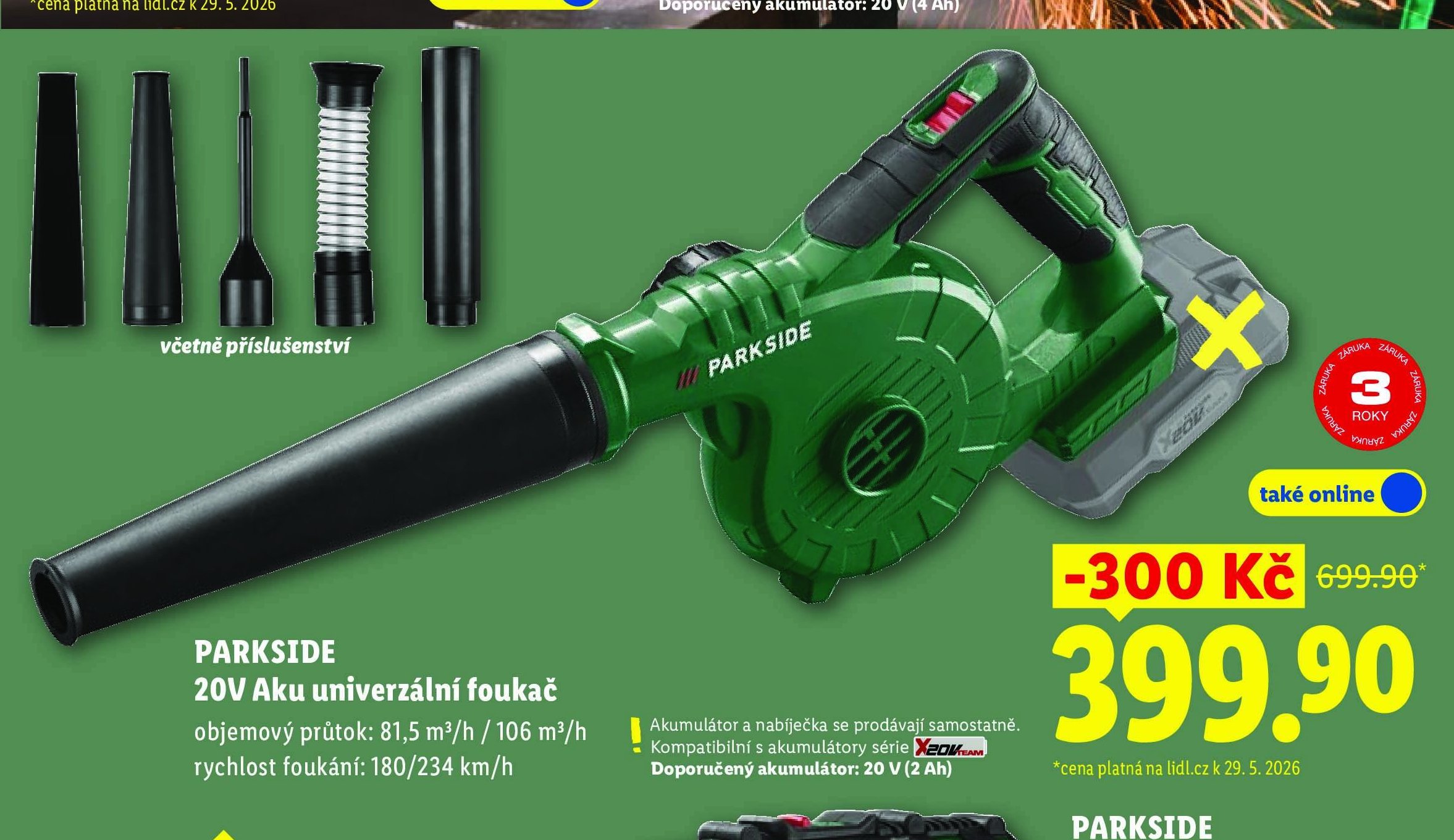 PARKSIDE 20V Aku univerzální foukač