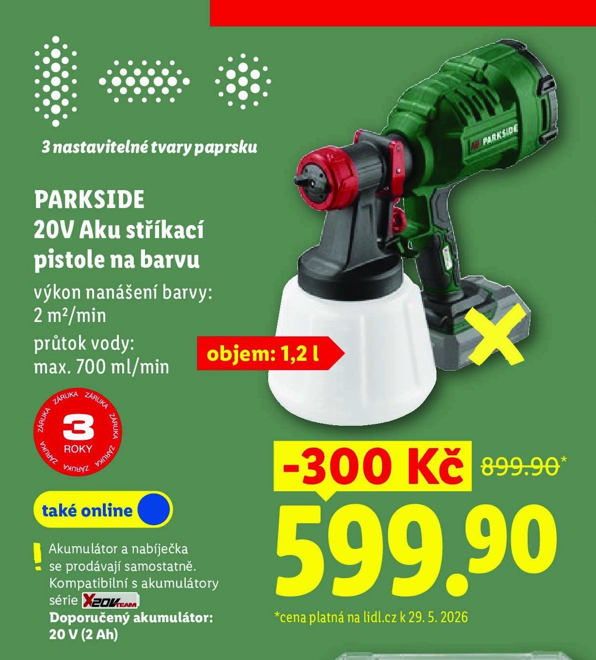PARKSIDE 20V Aku stříkací pistole na barvu