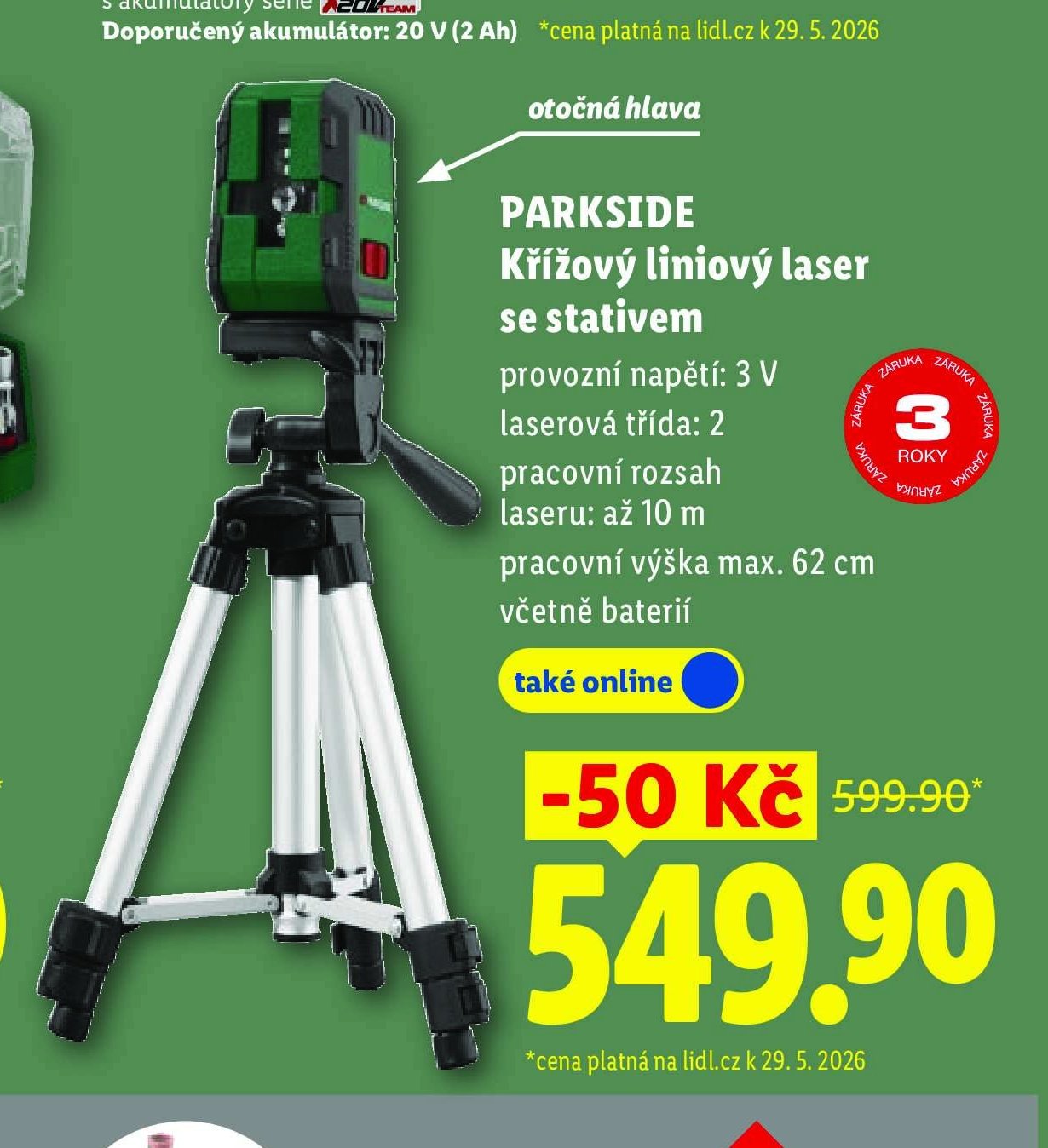 PARKSIDE Křížový liniový laser se stativem