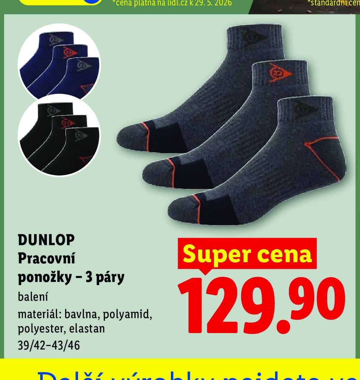 DUNLOP Pracovní ponožky - 3 páry