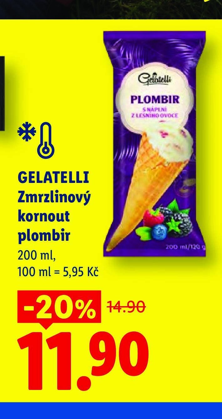 GELATELLI Zmrzlinový kornout plombir