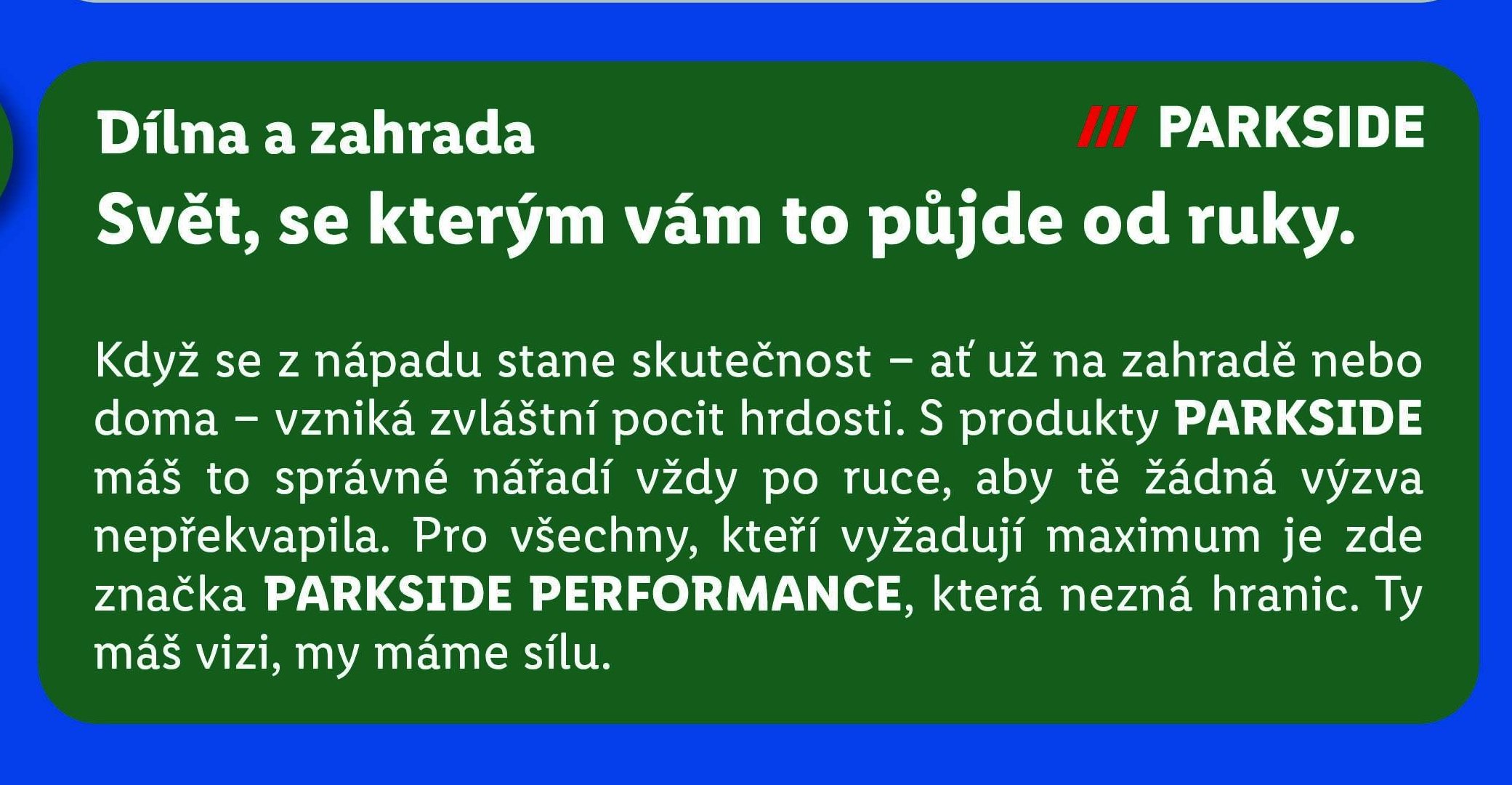 Dílna a zahrada - PARKSIDE