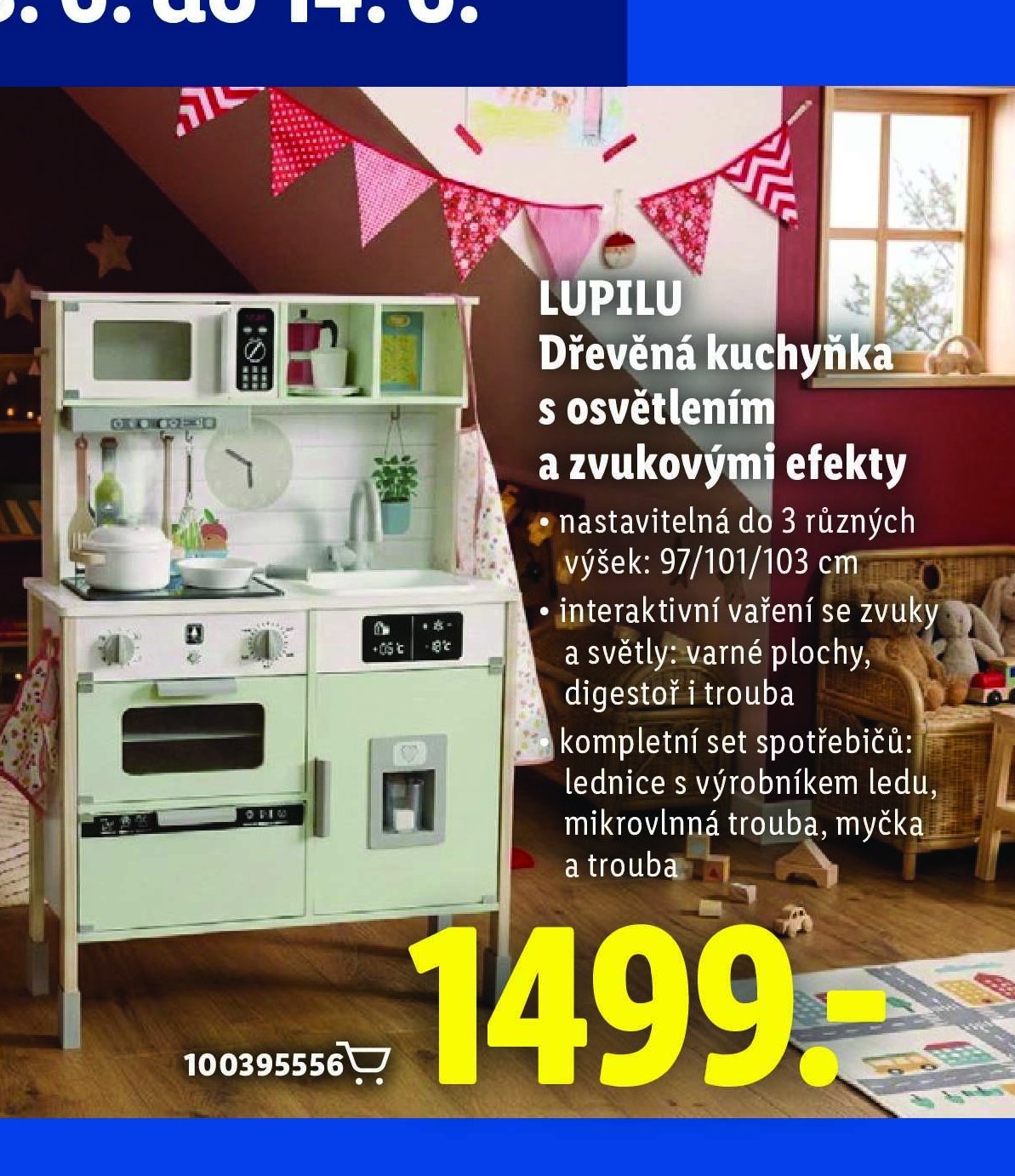 LUPILU Dřevěná kuchyňka s osvětlením a zvukovými efekty