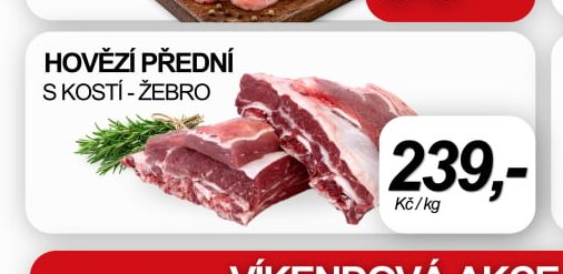 Hovězí přední s kostí - žebro