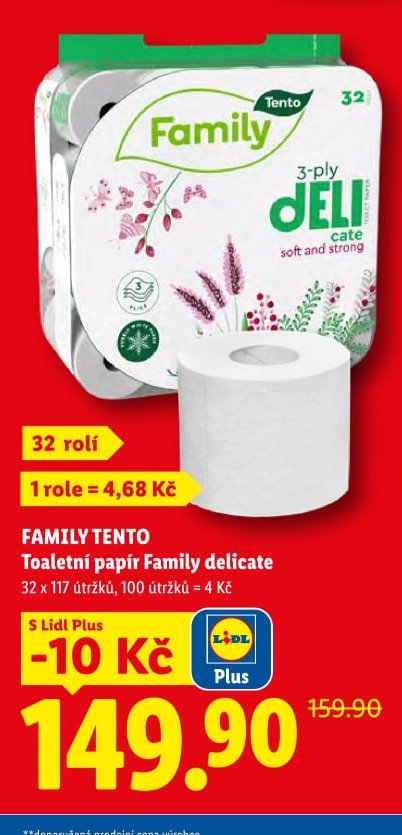 FAMILY TENTO Toaletní papír Family delicate