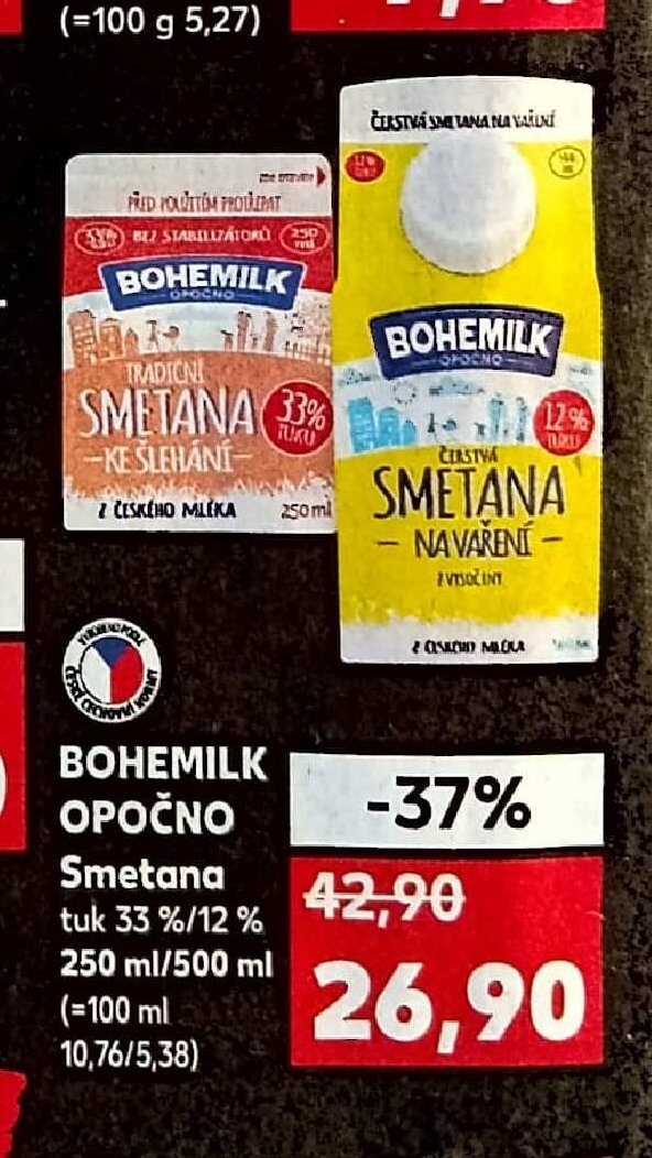 BOHEMILK OPOČNO Smetana