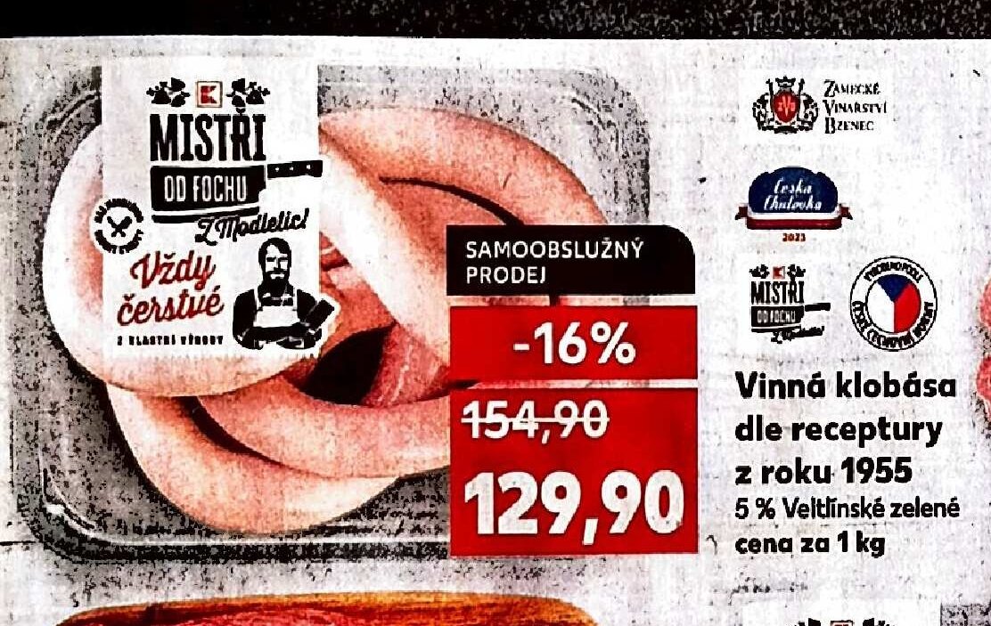 Vinná klobása dle receptury z roku 1955