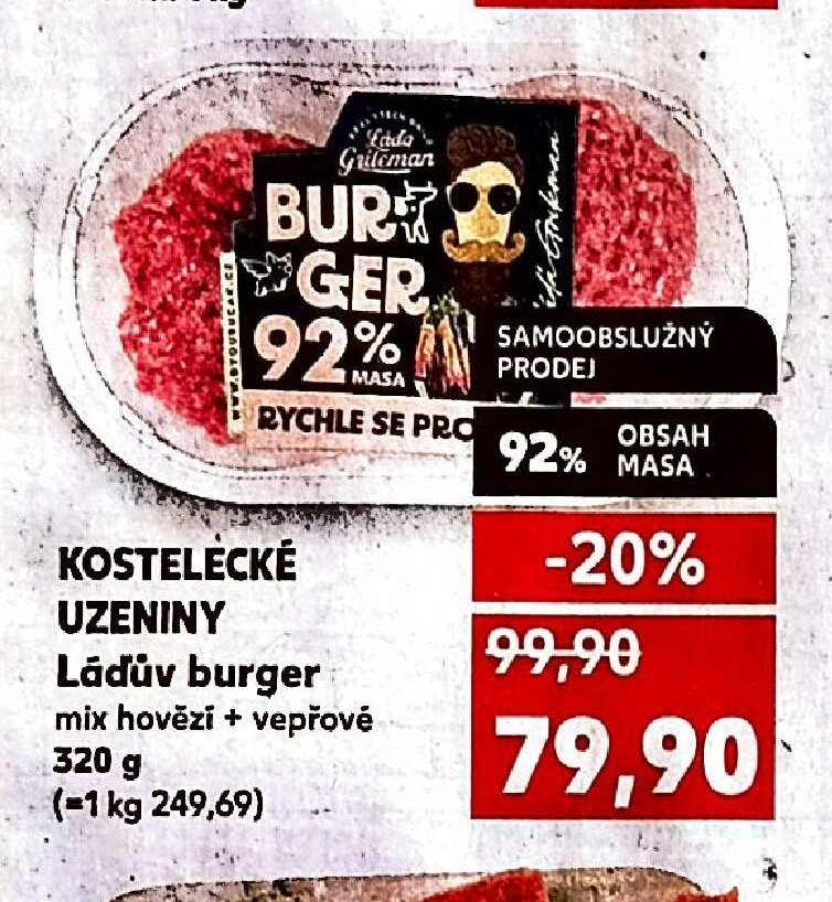 Kostelecké uzeniny Ládův burger