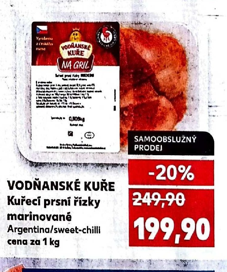 Vodňanské kuře Kuřecí prsní řízky marinované