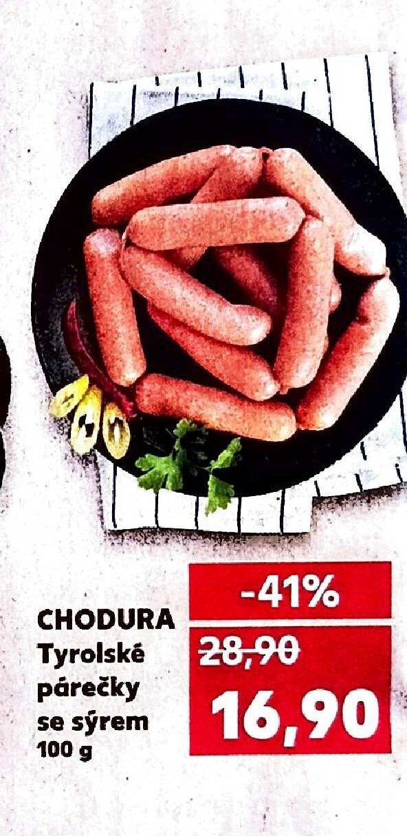 CHODURA Tyrolské párečky se sýrem 100 g