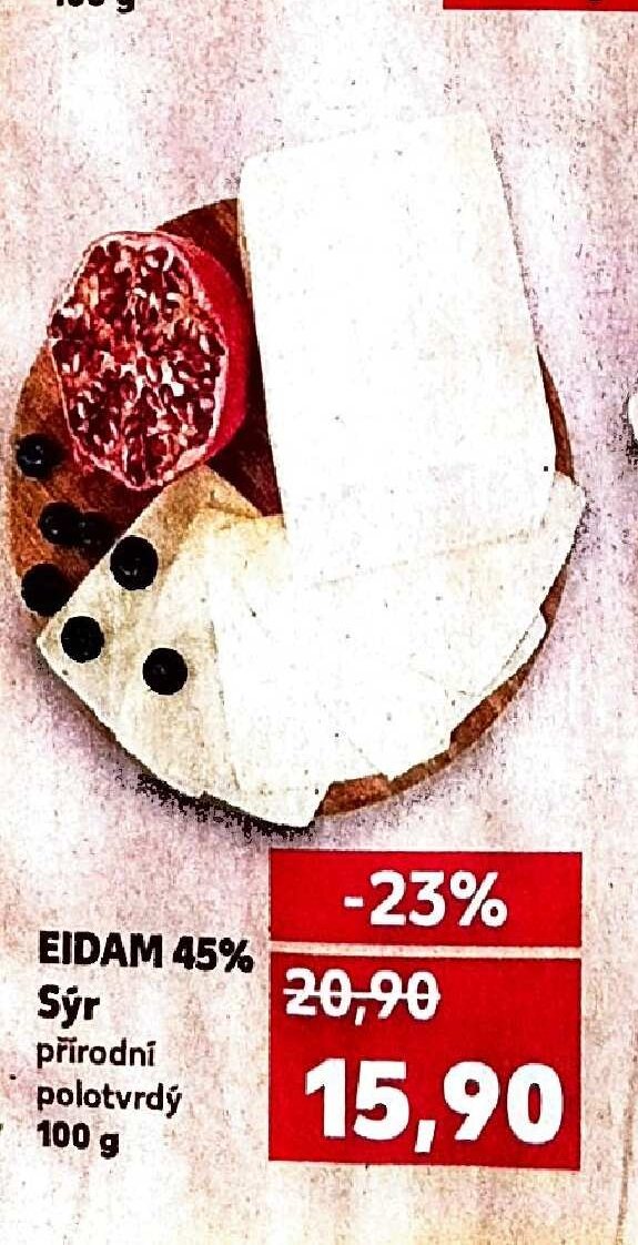 EIDAM 45% Sýr přírodní polotvrdý