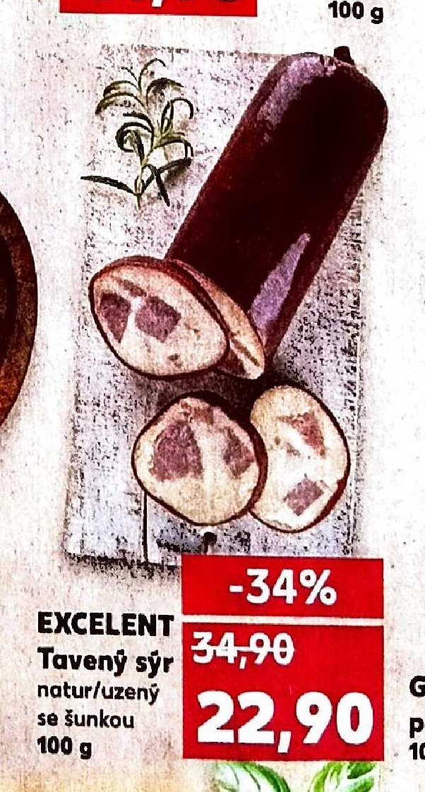 EXCELENT Tavený sýr natur/uzený se šunkou