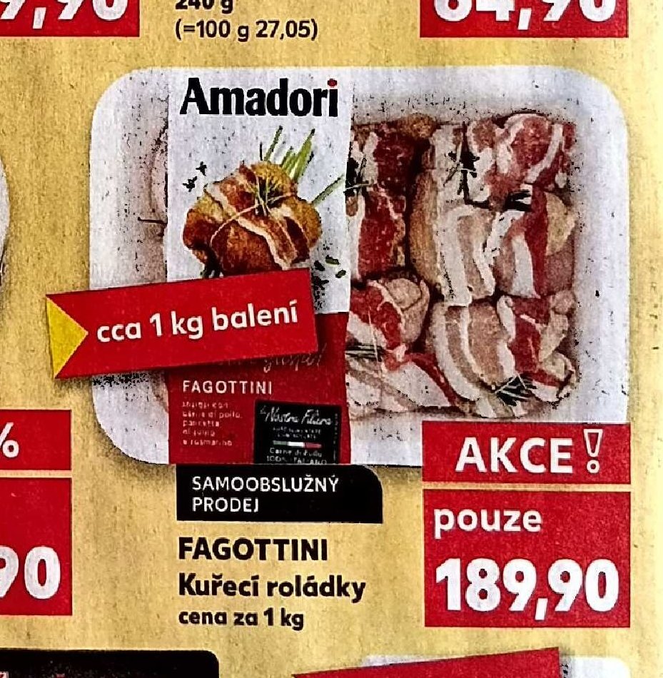 Fagottini kuřecí roládky 1kg