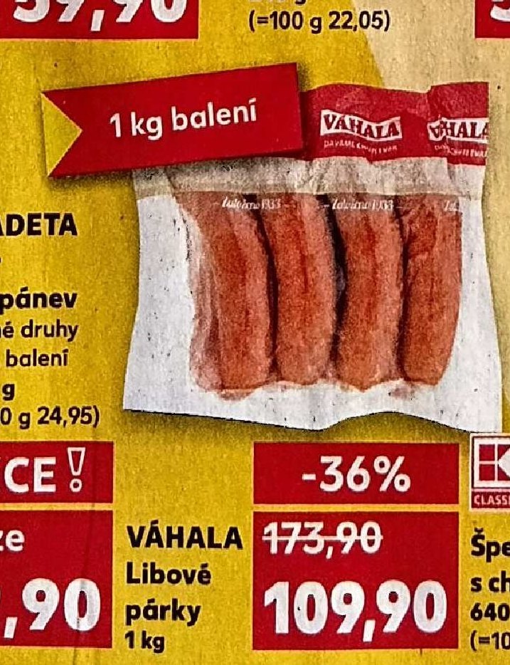 Váhala libové párky 1kg