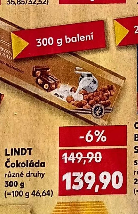 Lindt Čokoláda 300 g