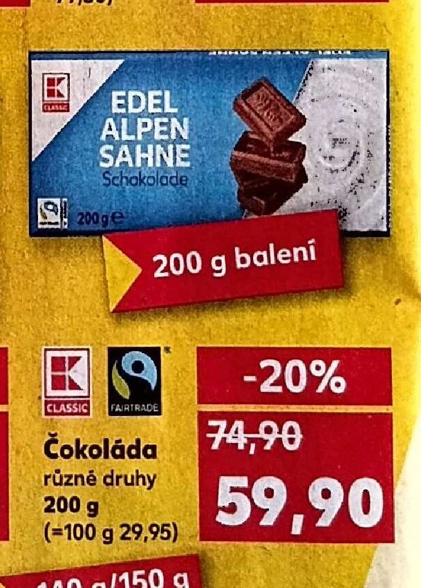 Edel Alpen Sahne Čokoláda 200 g