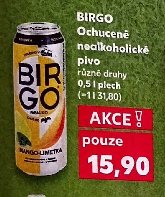 Birgo Ochucené nealkoholické pivo