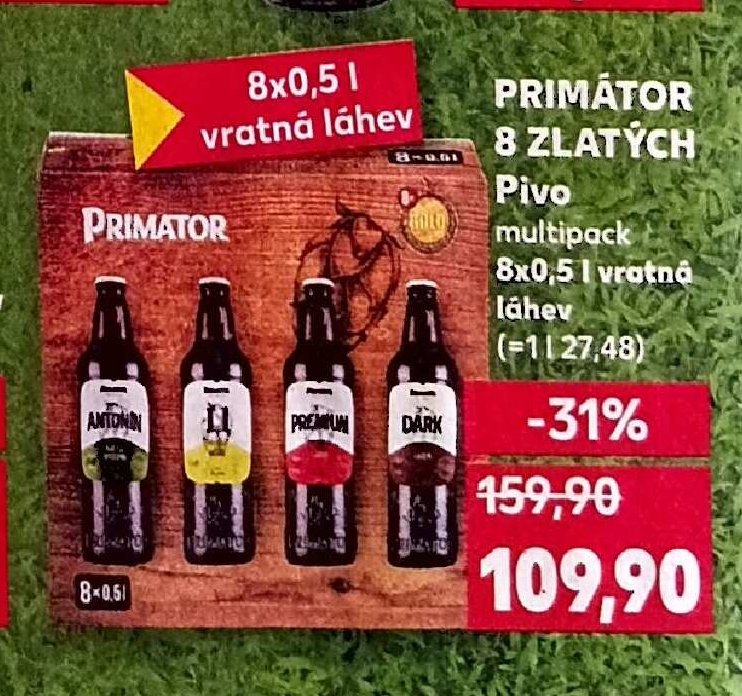 Primátor 8 Zlatých Pivo
