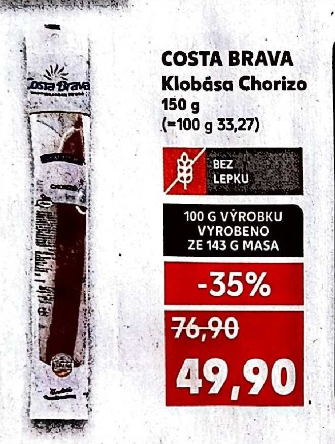 COSTA BRAVA Klobása Chorizo