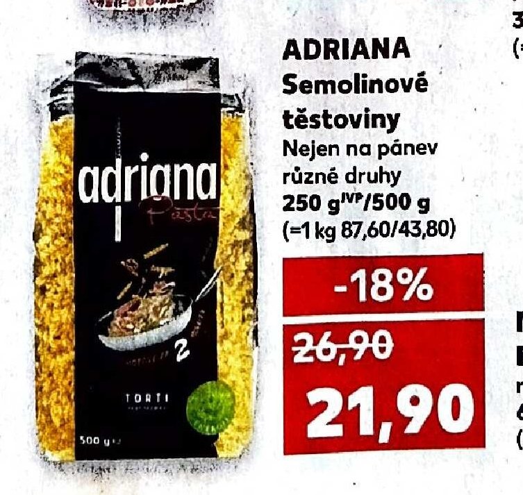 ADRIANA Semolinové těstoviny