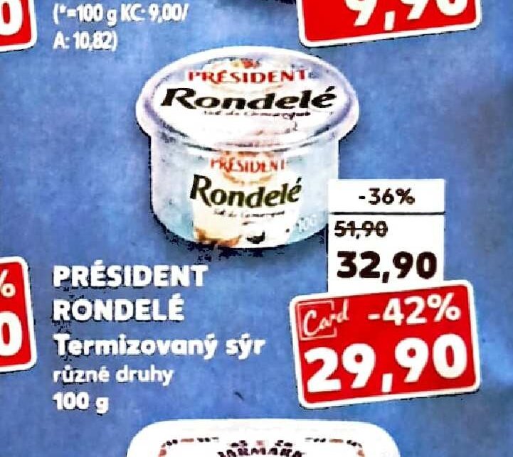 Président Rondelé Termizovaný sýr 100 g