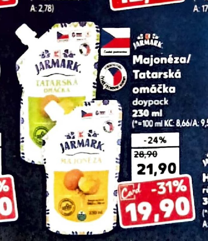Jarmark Majonéza/Tatarská omáčka 230 ml