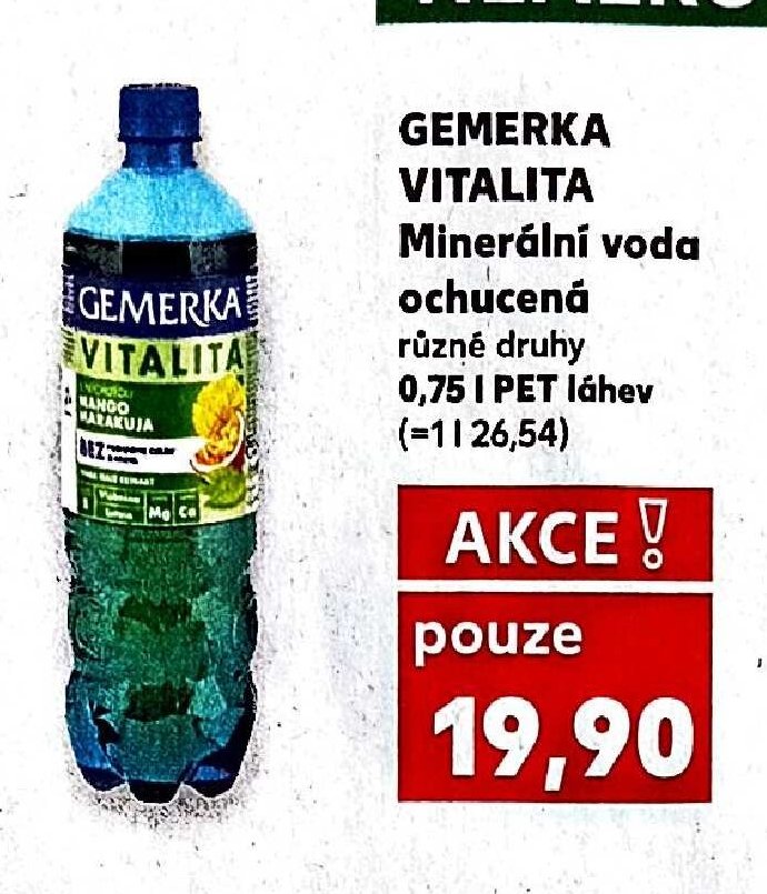 GEMERKA VITALITA Minerální voda