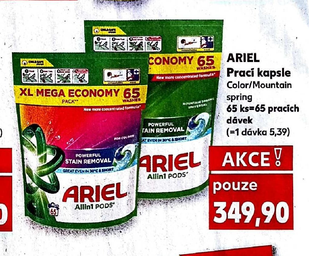 ARIEL Prací kapsle Color/Mountain spring 65 ks