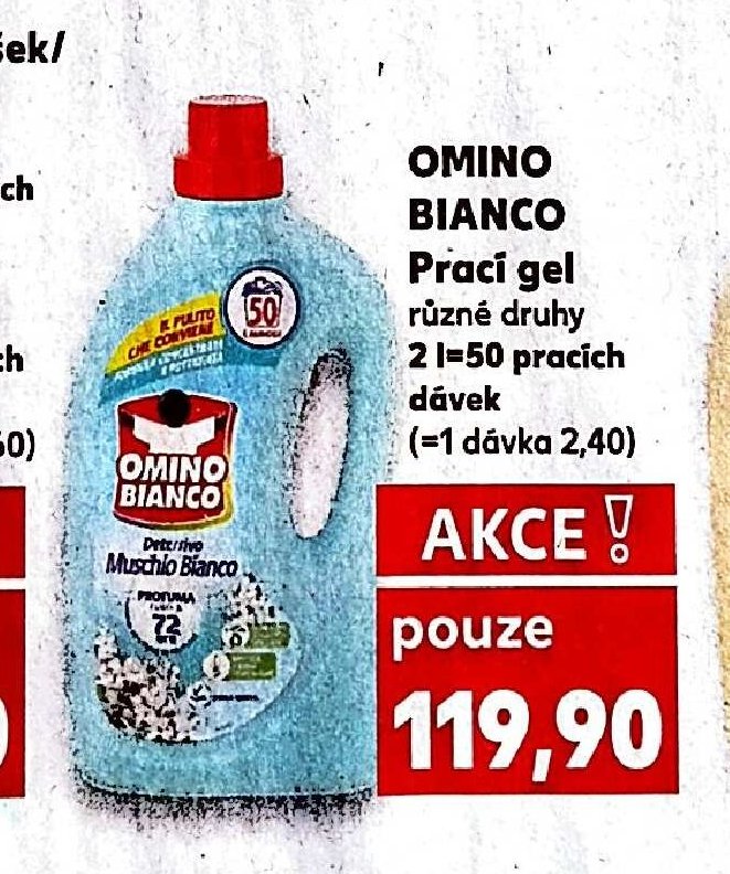OMINO BIANCO Prací gel různé druhy 2 l