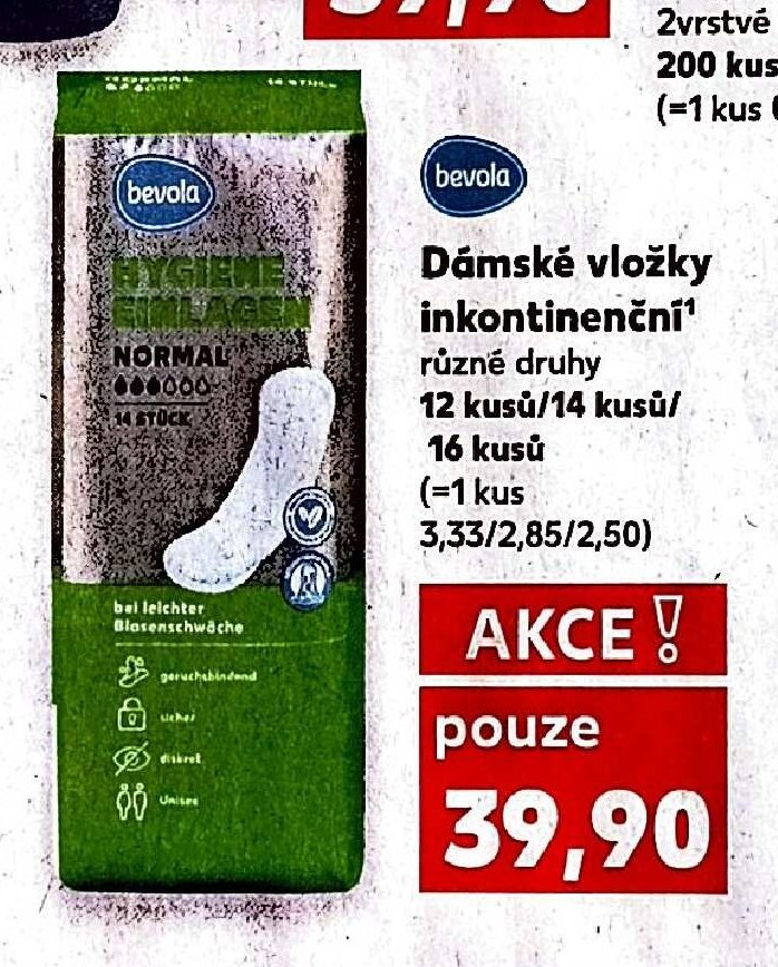 Dámské vložky inkontinenční