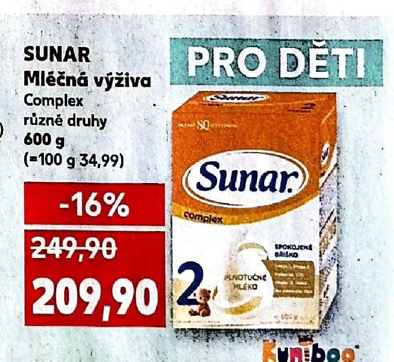 SUNAR Mléčná výživa