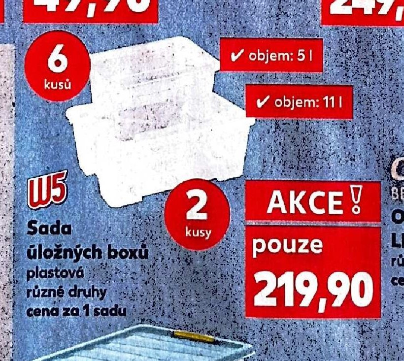 Sada úložných boxů