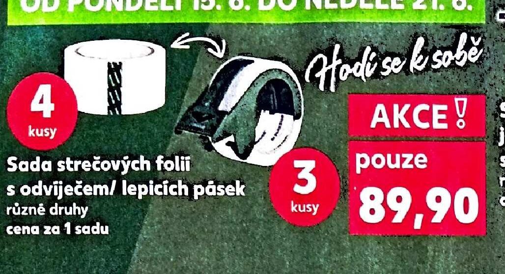 Sada strečových folií s odvíječem/ lepicích pásek