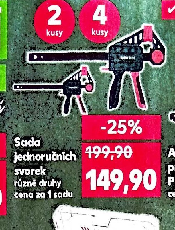 Sada jednoručních svorek