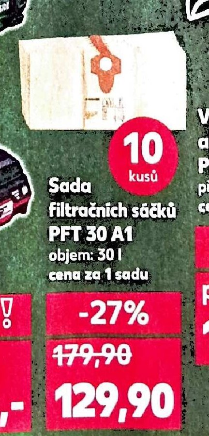 Sada filtračních sáčků PFT 30 A1