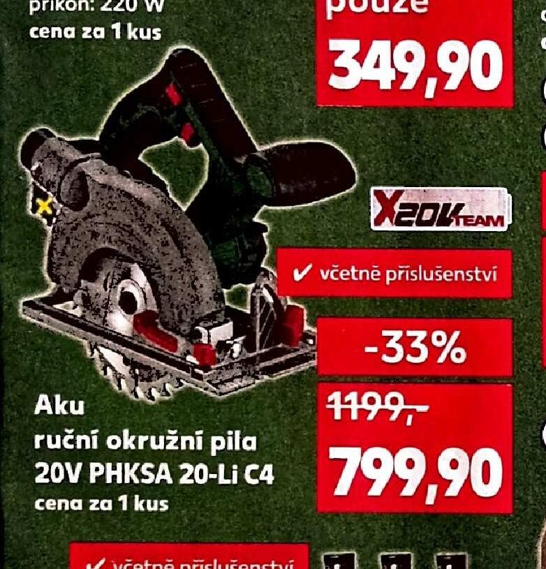 Aku ruční okružní pila 20V PHKSA 20-Li C4
