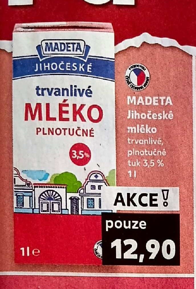 MADETA Jihočeské mléko plnotučné