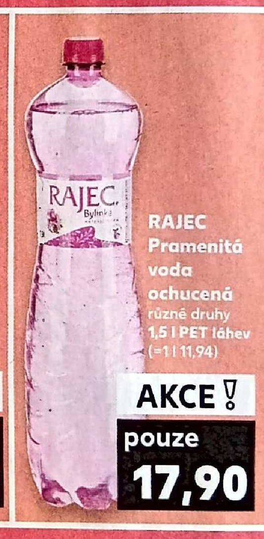 RAJEC Pramenitá voda ochucená