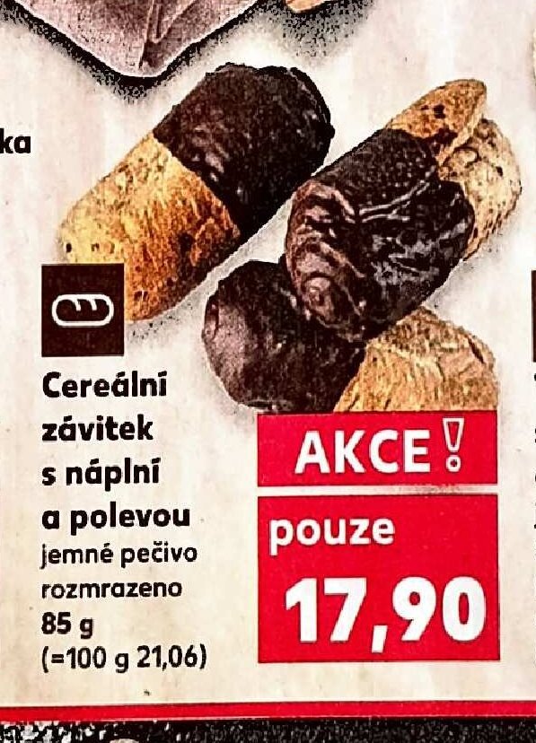 Cereální závitek s náplní a polevou