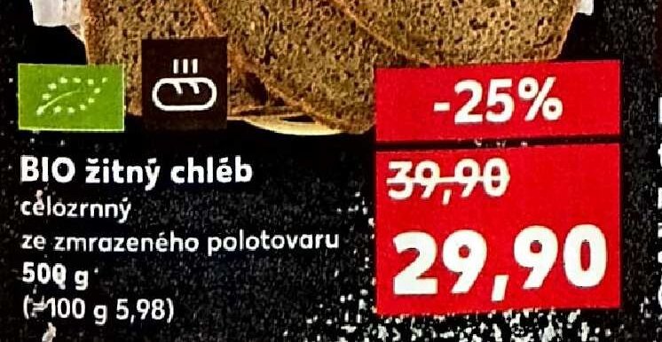 BIO žitný chléb celozrnný