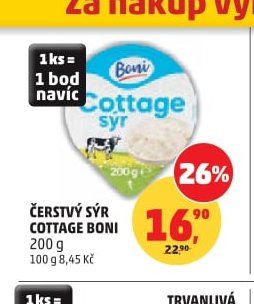 Čerstvý sýr Cottage Boni 200 g