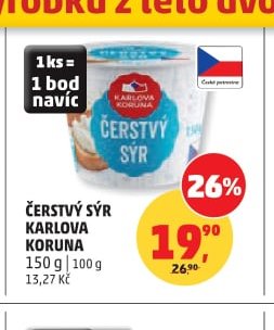 Čerstvý sýr Karlova Koruna 150 g