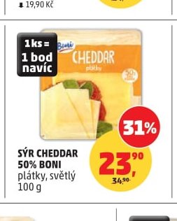 Sýr Cheddar 50% Boni 100 g