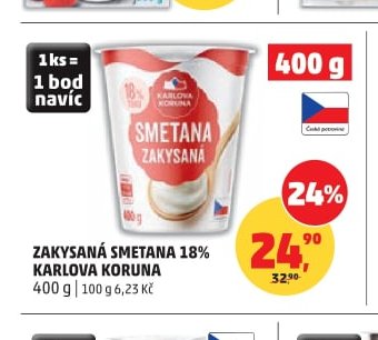 Zakysaná smetana 18% Karlova Koruna 400 g