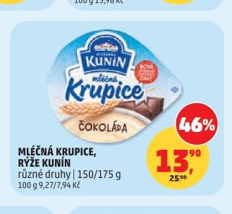 MLÉČNÁ KRUPICE, RÝŽE KUNÍN