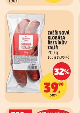 Zvěřinová klobása Řezníkův talíř 200 g