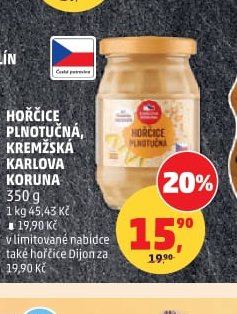 HOŘČICE PLNOTUČNÁ, KREMŽSKÁ KARLOVA KORUNA 350 g