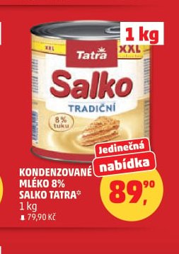 KONDENZOVANÉ MLÉKO 8% SALKO TATRA