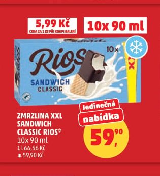 Zmrzlina XXL Sandwich Classic Rios